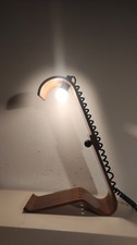 LAMPADA DA TAVOLO REGOLABILE, IN LEGNO CURVATO