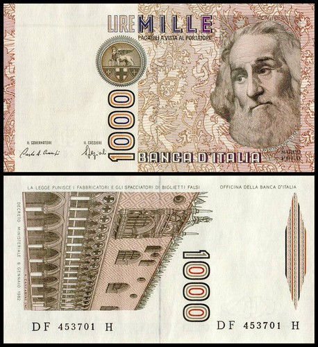 Italy 1000 lire 1982 - lire,, p-109b