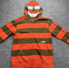 Vintage Volcom Beast Hoodie Men's Size M Orange Green Skateboard Monster Y2K