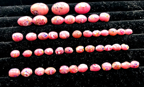 Lotto perline fiorato rosa - perline,