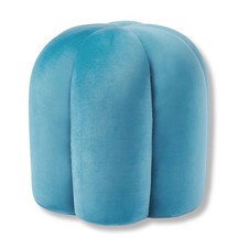 Pouf in velluto Cali blu pouf