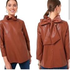 Camicetta Faye in pelle cognac