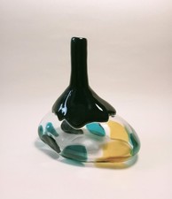 LUCIANO GASPARI SALVIATI MURANO BOTTIGLIA VETRO Nero VINTAGE serie PRIMAVERA 