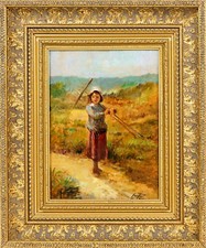 Dipinto olio tavola - olio, su