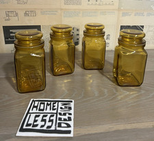 Vintage Vaso Farmacia Vetro Giallo Anni 60/70