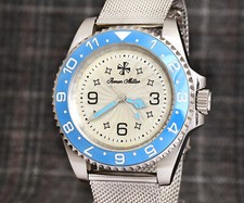 Orologio Subacqueo GMT Orologio Automatico Lunetta Ceramica Blu Impermeabile Movimento Seiko