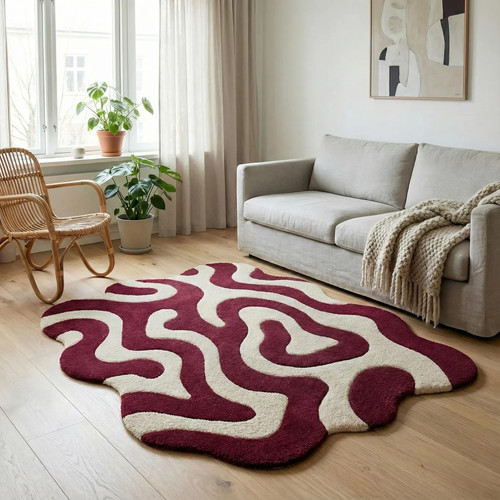 Tappeto astratto trapuntato - , a