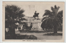 1929 - ANTICA CARTOLINA DI BARI - MONUMENTO A UMBERTO I - FORMATO PICCOLO