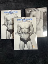 Slip Emporio Armani, 3 Confezioni Taglia Large, Nero