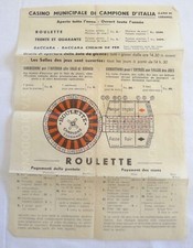 RARA PUBBLICITà CASINO DI CAMPIONE D'ITALIA LUGANO REGOLE GIOCO ROULETTE 1920