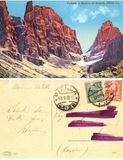 1920 FULMINI e BOCCA DI BRENTA (TN) Dolomiti *Cartolina Linda MOSCA RIATEL SELLA
