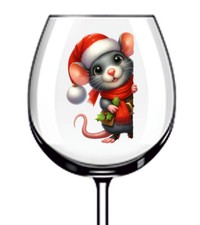 12x Adesivo Vinile Topo Natale