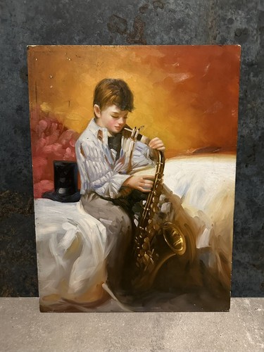 Dipinto olio vintage - , ritratto