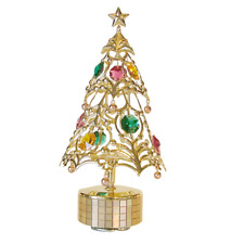 ALBERO DI NATALE GIREVOLE MUSICALE 24K GOLD PLAT CRYSTOCRAFT SWAROVSKI ELEMENTS