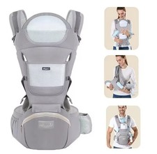 Marsupio per Neonato Porta Bambini Ergonomico Cotone con Sedile Marsupio