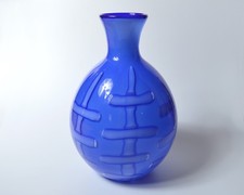 SALVIATI Murano vaso vetro lattimo incamiciato