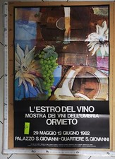 MANIFESTO ORIGINALE ORVIETO UMBRIA L' ESTRO DEL VINO MOSTRA 