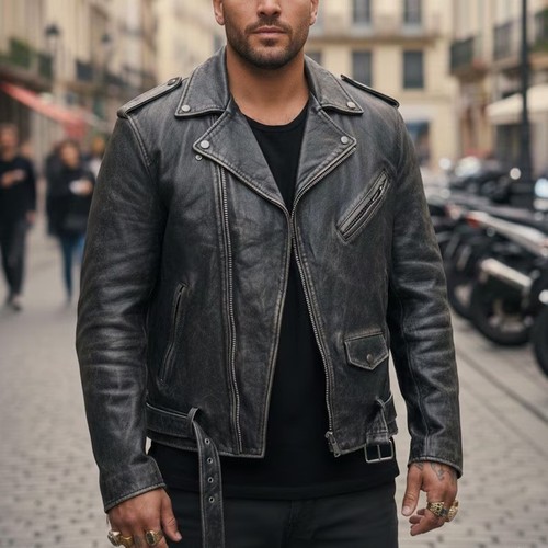 Giacca motociclista uomo - giacca,