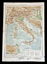 Cartina dell'Italia fisica, a