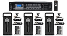 Rockville RCS350-6 350w 6 Zone 70v Amplificatore Commerciale/Ricevitore Bluetooth + Microfoni