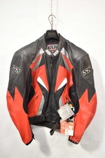Giacca Da Moto Uomo Ixs Nera Rossa Vera Pelle Nuova Tg. 52