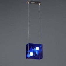 Lampada Candle Duplex Vintage Design Diffusore Blu Metallo Cromato Anni 90 