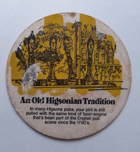 Old higsonians beer mat - old,