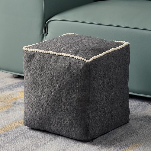 Unstuffed cube ottoman pouf - unstuffed,