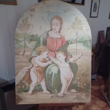 Affresco XIX secolo La Madonna del Cardellino - Raffaello Sanzio - Pala d'Altare