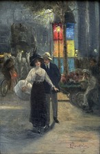 Quadro Parigi Olio Notturno