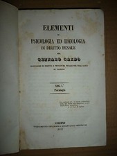 G. GALDO ELEMENTI DI PSICOLOGIA ED IDEOLOGIA DEL DIRITTO PENALE Salerno 1857