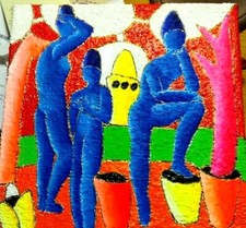 GIANCARLO MONTUSCHI "Senza Titolo" Olio su Tela 2013 cm. 20x20 Con Autentica  