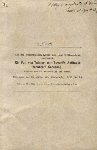Ein fall von - ein, tetanus