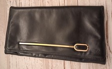 BORSA IN VERA PELLE PELLETTERIA TOSCANA PIER LUIGI NERA ANNI 70 VINTAGE