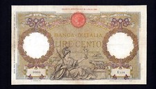 RARISSIMA CENTO 100 LIRE AQUILA ROMANA REGNO D'ITALIA NUMERI BASSI 0005 1935