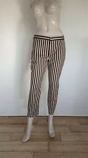 Zara pantaloni cropped a righe. Colore: nero, beige Taglia: L.