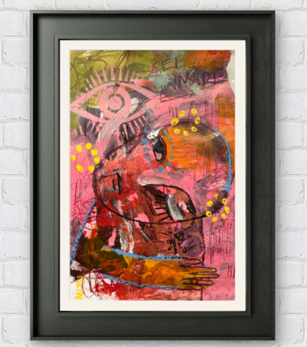 Quadro volto astratto grezzo