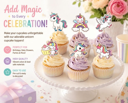 Topper per cupcake unicorno