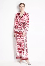 Tailleur Rosso Vita Alta In