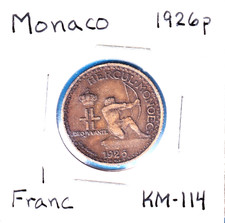 1926p Monaco 1 Franc (KM-114)