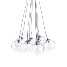 LAMPADARIO BUBBLES SFERE IN VETRO TRASPARENTE ORESTELUCHETTA