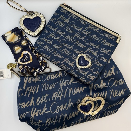 Coach poppy script lurex navy - coach,
