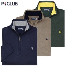 Maglione pullover uomo mezza zip rasato invernale P-CLUB  M L XL XXL 3XL