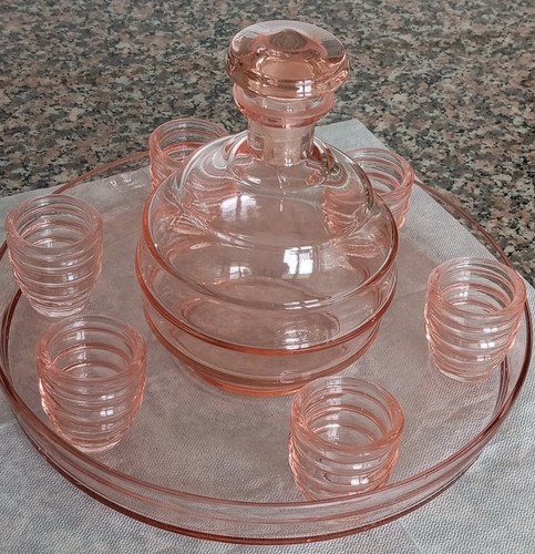 Set liquore vintage vetro - set,