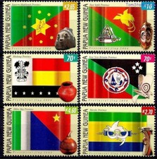 Papua Nuova Guinea 2006 Bandiere Provinciali Artigianato Ceramica Maschere 6v Set MNH