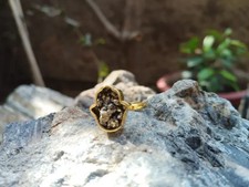 Anello Druzy Hamsa Mano Pirite