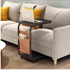 Tavolino da Caffe Porta Pc Laterale Divano Letto Metallo legno con Ruote Moderno