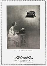 PUBBLICITA' 1927 OLIVETTI M 20 MACCHINA DA SCRIVERE IVREA 34X24 SOGNO TYPEWRITER