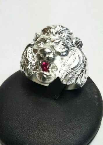 Anello testa leone argento - ,