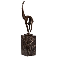Scultura signora contorsionista in bronzo anticato figura statua 36cm